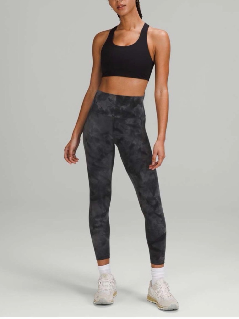 Lululemon Align High-Rise Crop 25” Leggings Diamond Dye Pitch Graphite Grey 8